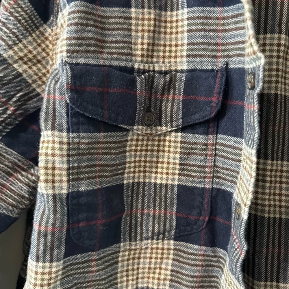 Banana Republic‎ Men's Emiliano Utility Shirt, Navy Plaid Sz Medium - $80